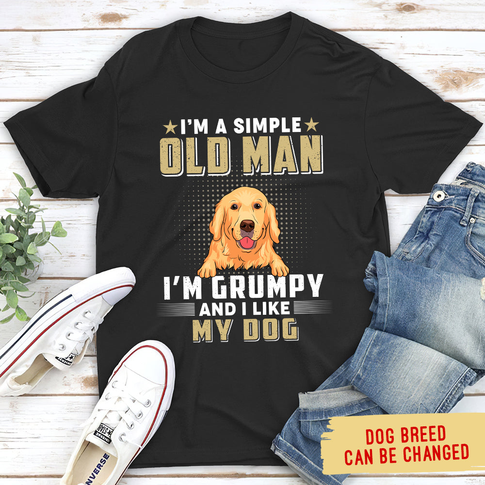 Simple Old Man - Personalized Custom Premium Men's 4.2 oz T-shirt for Pet Lovers