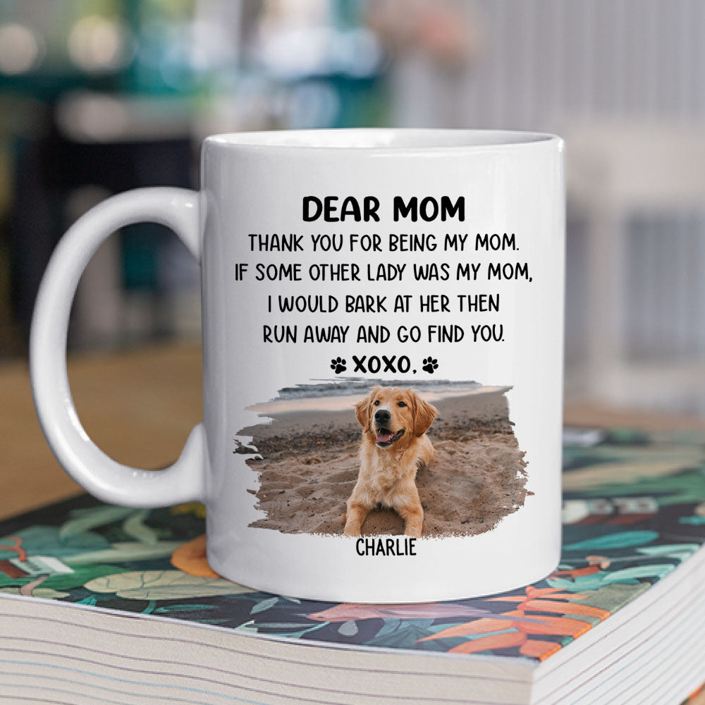 Dear Mom Xoxo Personalized Custom Photo Coffee Mug - Ideal Gift for Pet Lovers