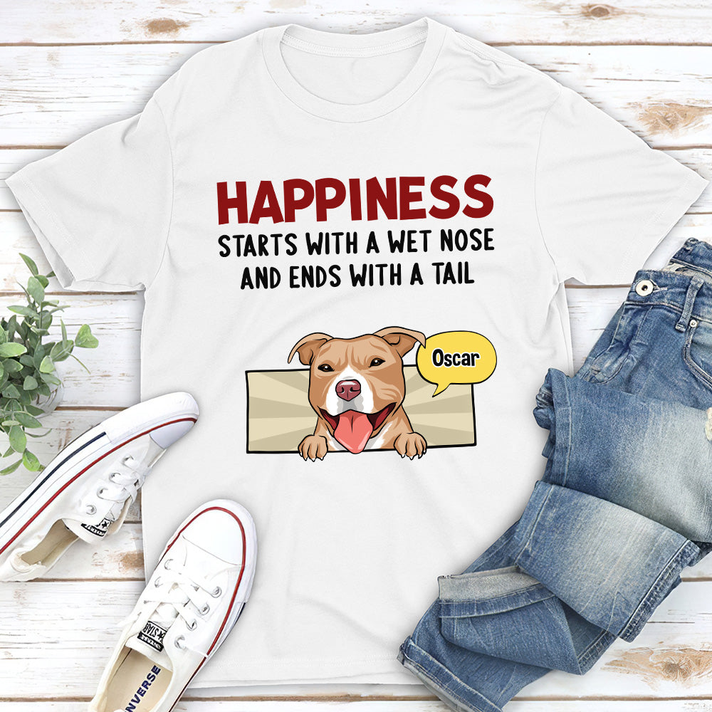 Personalized Custom Unisex Happiness - Inspired 5.3 oz T - shirt for Pet Lovers
