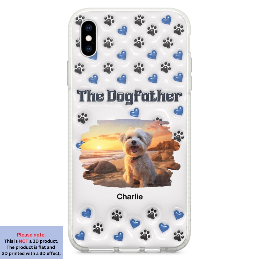 Handsome Dog Dad Personalized 3D Inflated Effect Custom Phone Case for Stylish Protection