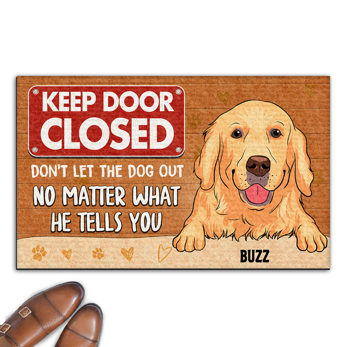 Keep Door Closed - Personalized Custom Dog Picture Doormat for Pet Lovers