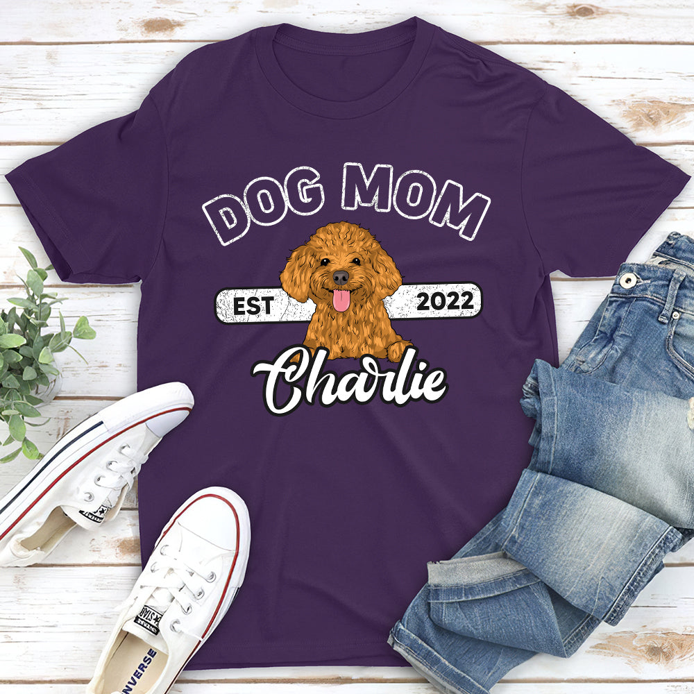 Dog Dad Mom Personalized Custom Unisex 5.3 oz Heavy Cotton T-Shirt - Perfect Gift for Pet Lovers