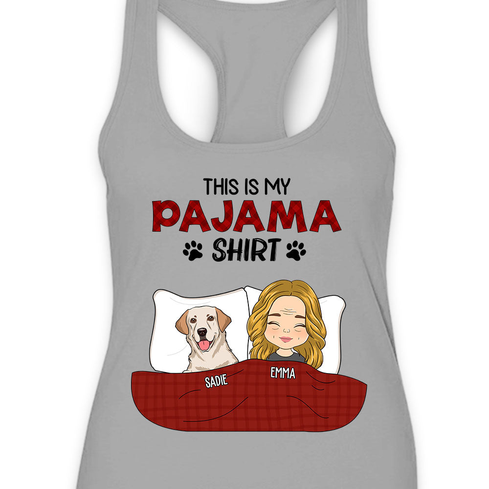 Personalized Custom Women's Summer Dog Lover Pajama Racerback Tank Shirt
