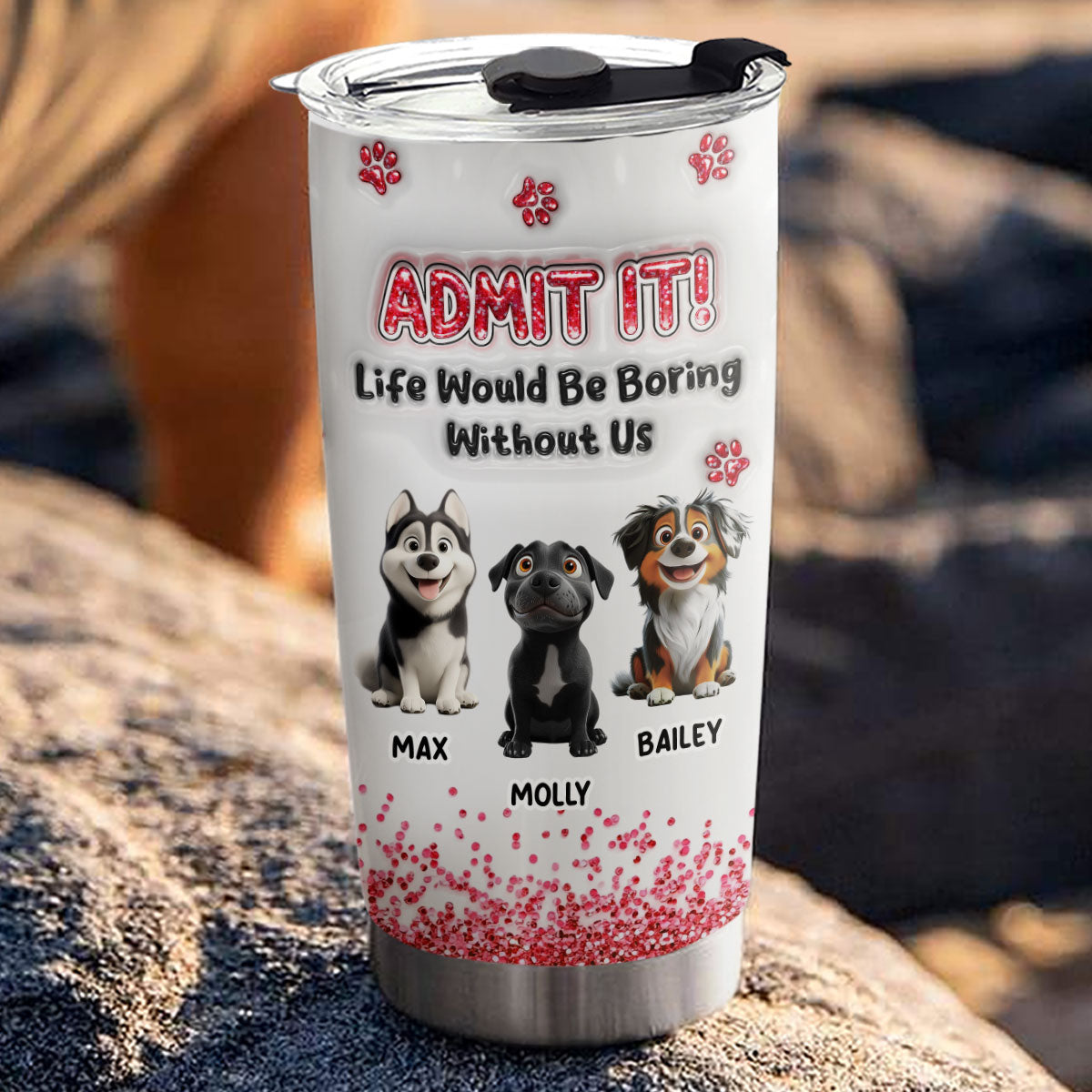 Admit It Blink - Personalized Custom 3D Inflated Effect 20oz Stainless Steel Tumbler with Thousands of Cool Designs