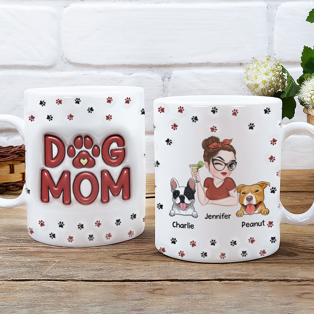 Exquisite Personalized Custom 3D Inflated Effect Lovely Dog Mom Mug