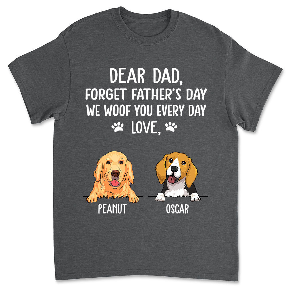 I Woof You Dog Dad - Personalized Custom Unisex 5.3 oz T-shirt for Pet Lovers