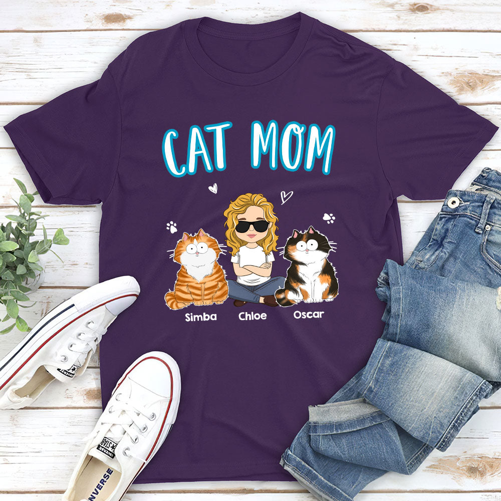 A Cat Mom - Personalized Custom Unisex 5.3 oz T-shirt for Pet Lovers