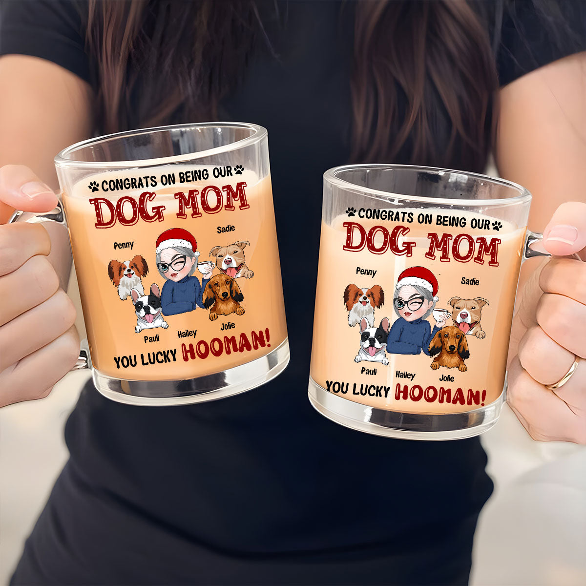 Unique Personalized Custom Glass Mug for Dog Moms and Dads - Congrats on Your Special Role