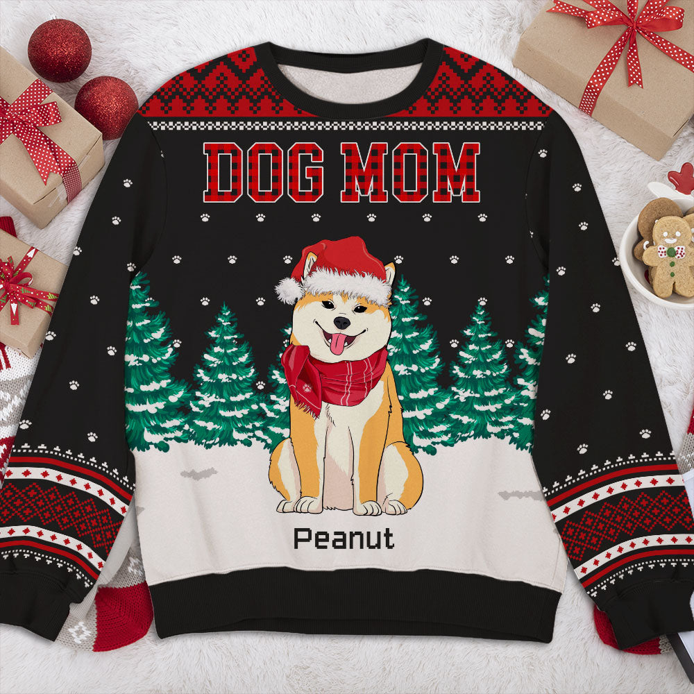 Dog Dad Mom Pattern - Personalized Custom All-Over-Print Unisex 8.8 oz Polyester Blend Sweatshirt for Pet Lovers