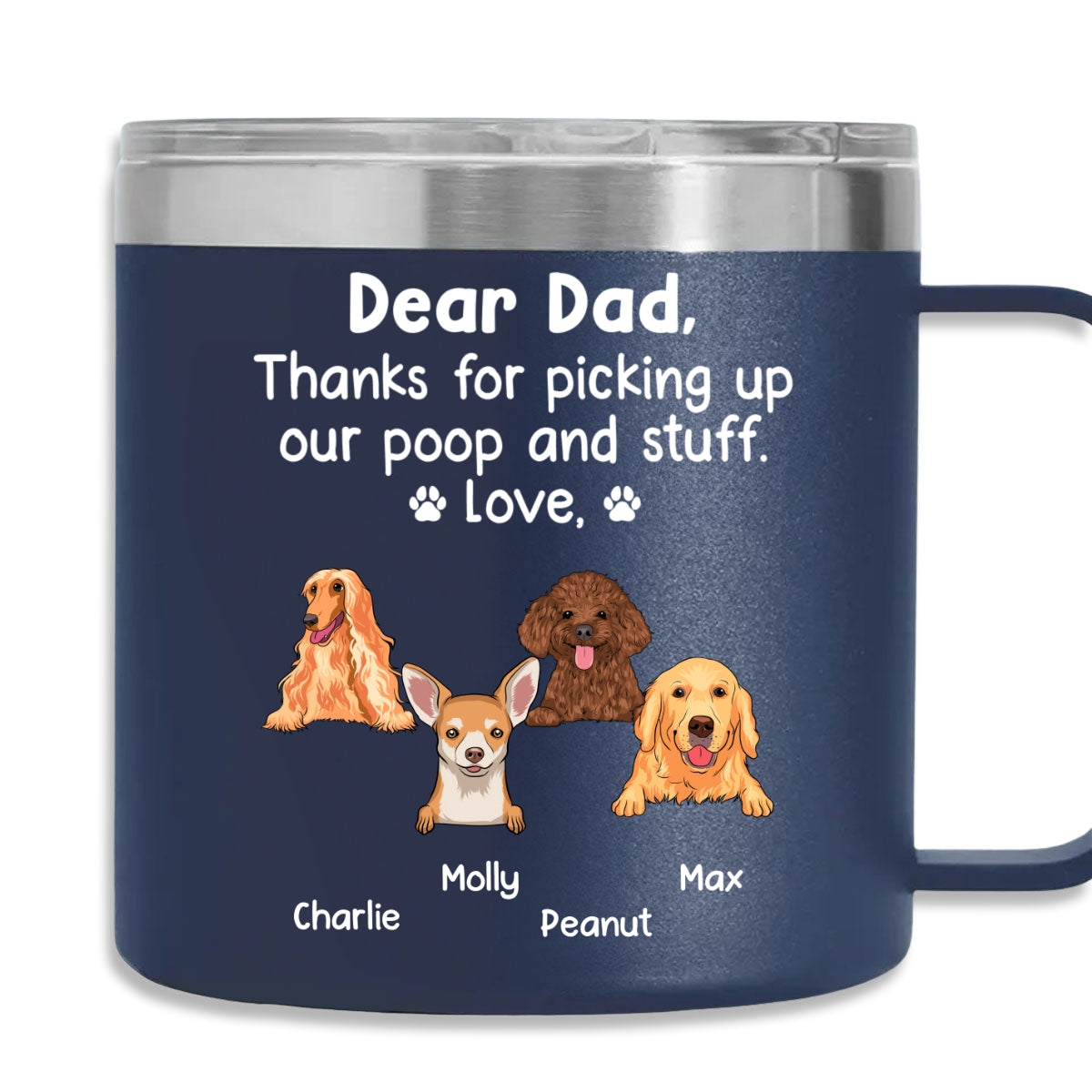 Thanks For Being My Human Servant - Personalized 14oz Custom Stainless Steel Tumbler with Handle for All Beverages
