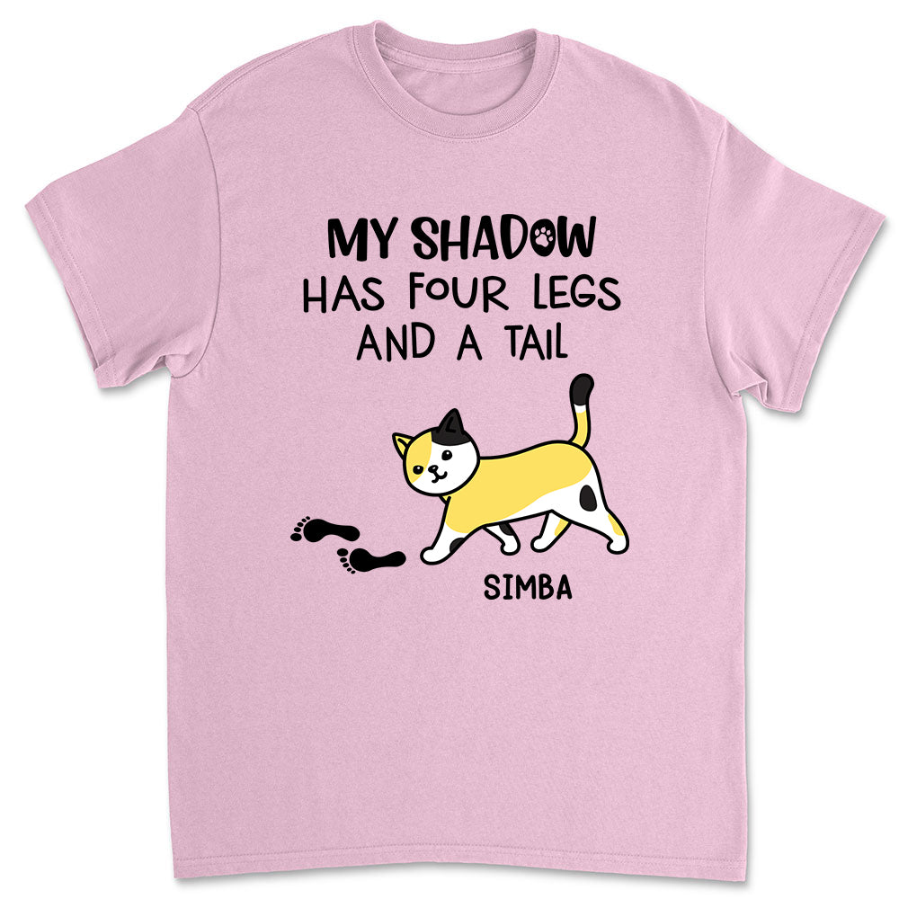 My Cat Is My Shadow - Personalized Custom Unisex 5.3 oz T-shirt for Pet Lovers