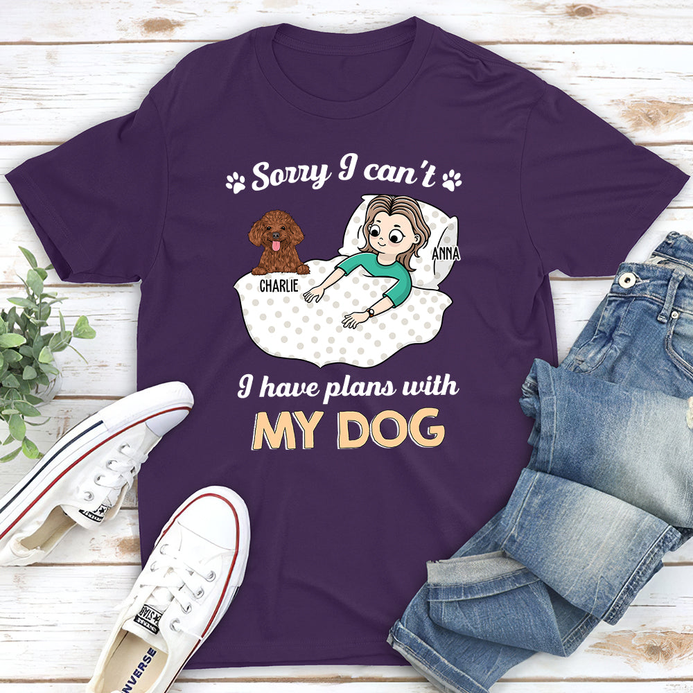 Plans With Dog - Customizable Personalized Unisex 5.3 oz T-shirt