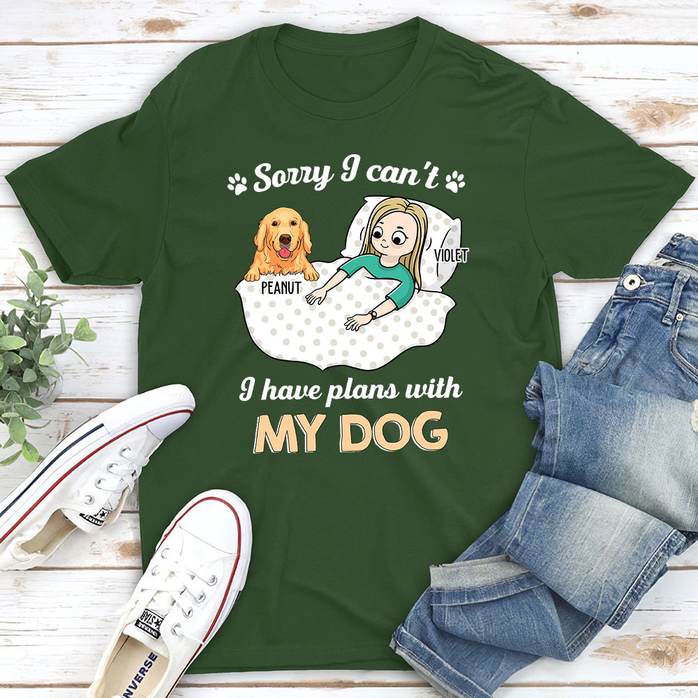 Plans With Dog - Customizable Personalized Unisex 5.3 oz T-shirt
