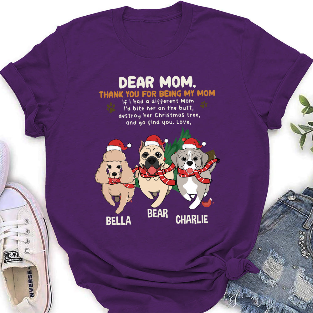 Thank You For Being My Dad Mom - Personalized Custom Women's Cotton Blend T-shirt for Pet Lovers