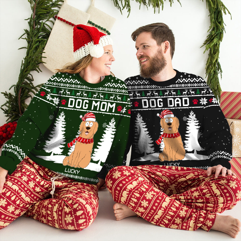 Happy Holiday Personalized Custom All-Over-Print Dog Lover's Unisex Sweatshirt