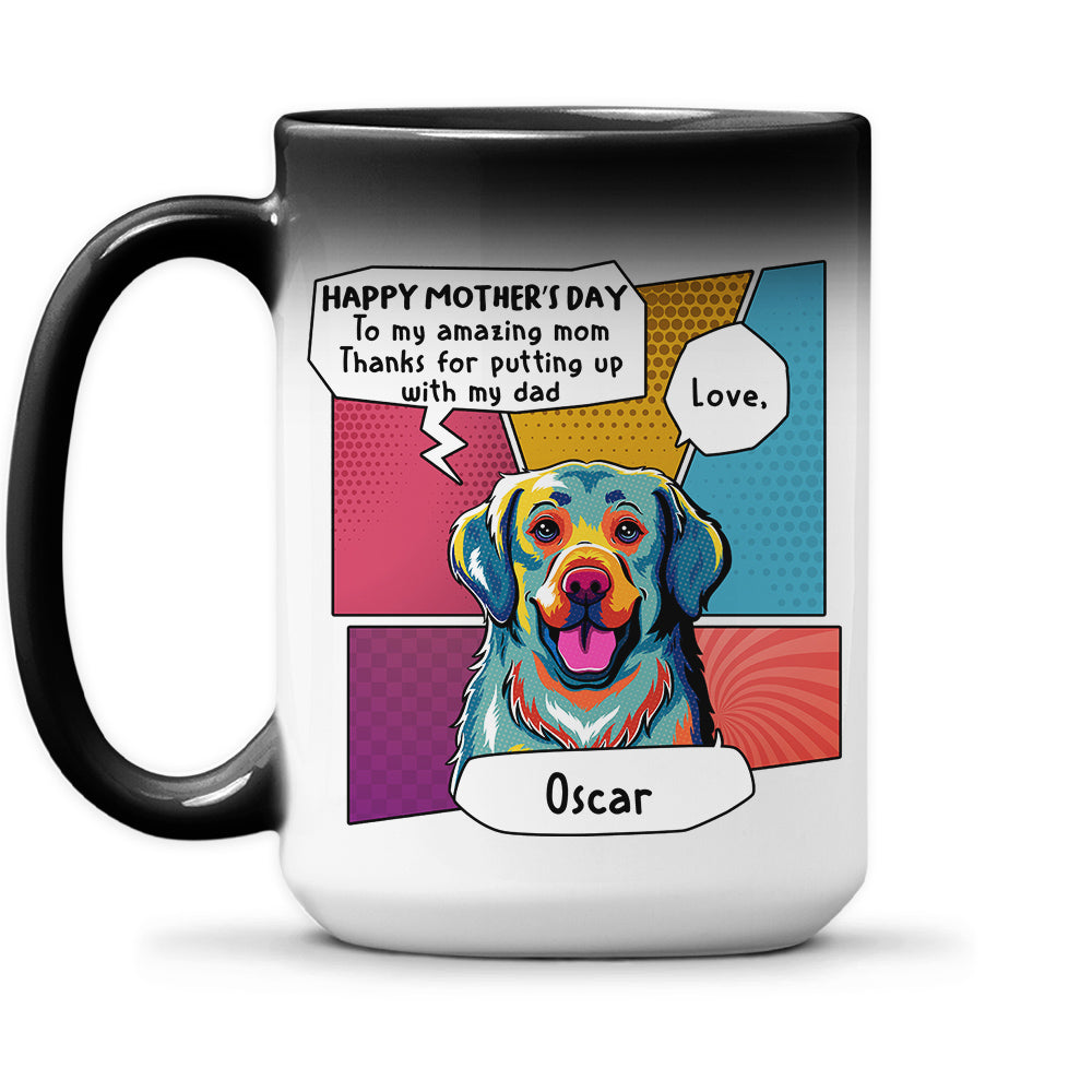 Pop Art Personalized Custom Color Changing Mug - The Perfect Gift for Amazing Dads