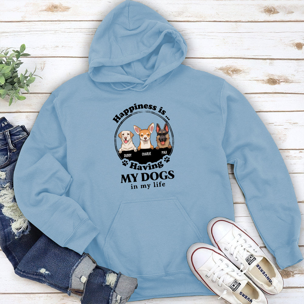 Happiness Is - Customizable Personalized Unisex 8.0 oz Hoodie for Pet Lovers