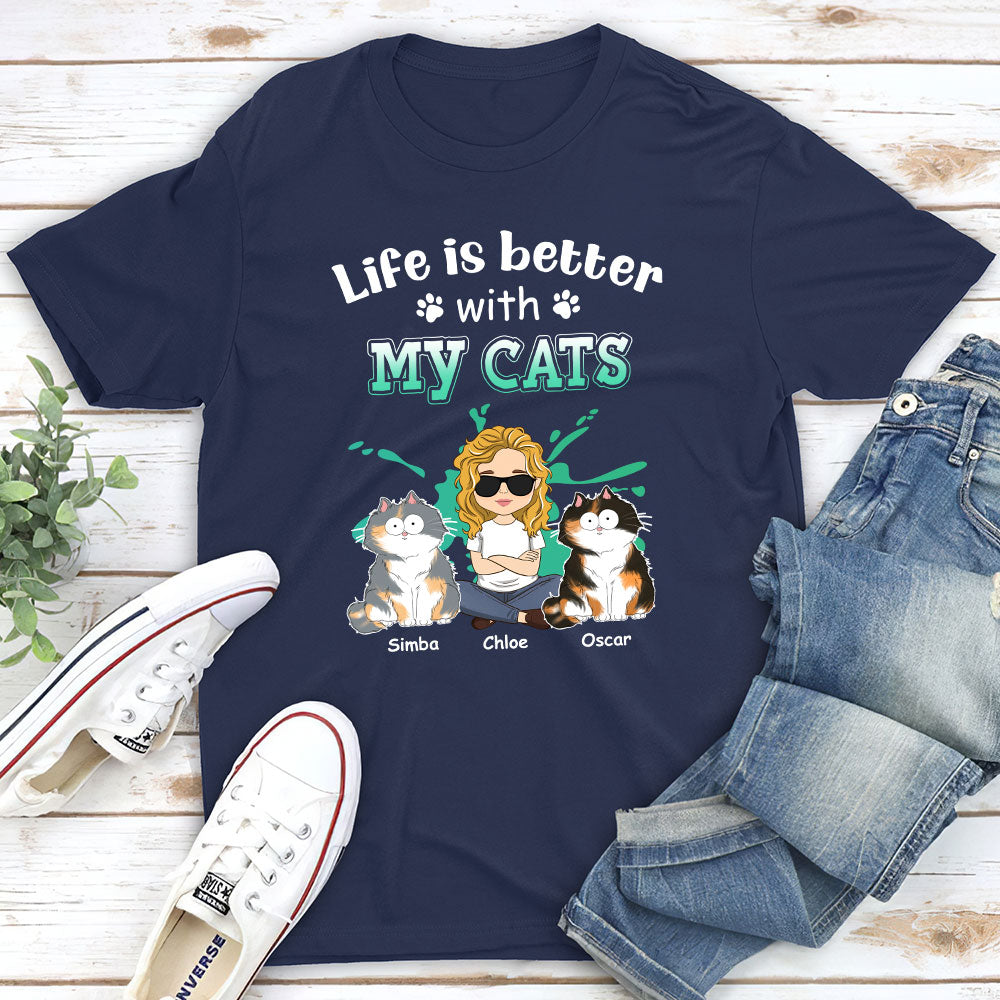 Life Is Better Funny - Personalized Custom Unisex 5.3 oz T-shirt for Pet Lovers
