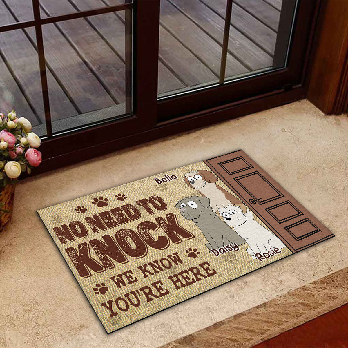 No Need To Knock I Know You Are Here - Personalized Custom Pet Doormat with Vibrant Sublimation Printing