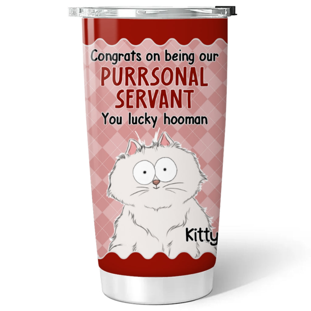 So Lucky Hooman - Personalized Custom 20oz Stainless Steel Tumbler with Thousands of Cool Designs