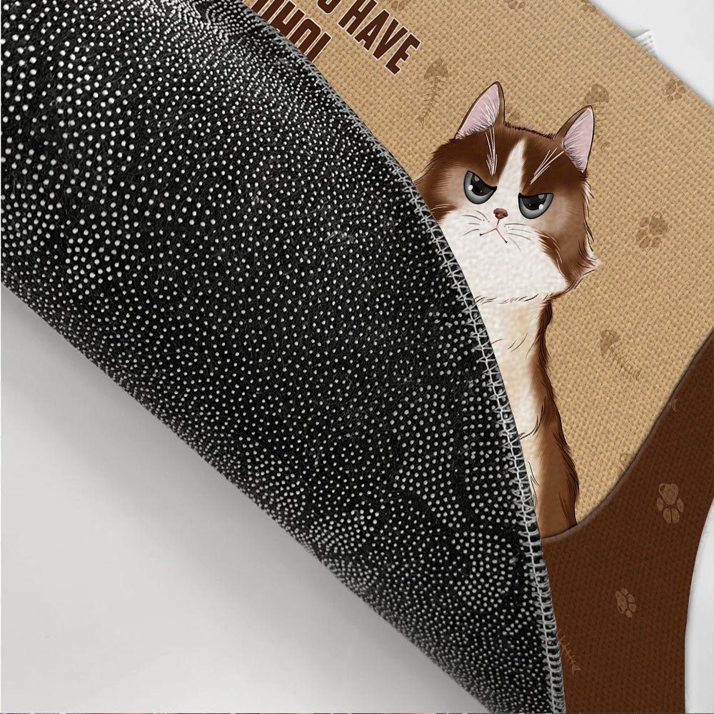Go Away Unless - Personalized Custom Cat Picture Doormat for Pet Lovers