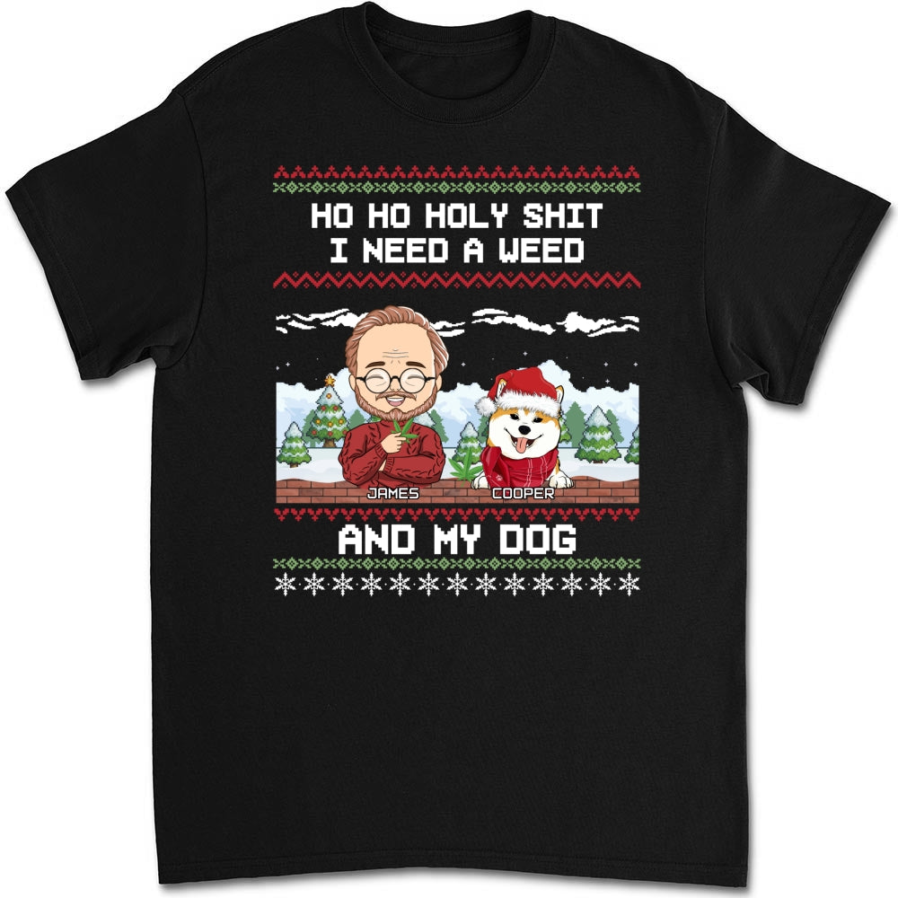 Ho Ho Holy Christmas - Customizable Unisex 5.3 oz Personalized T-shirt for Pet Lovers