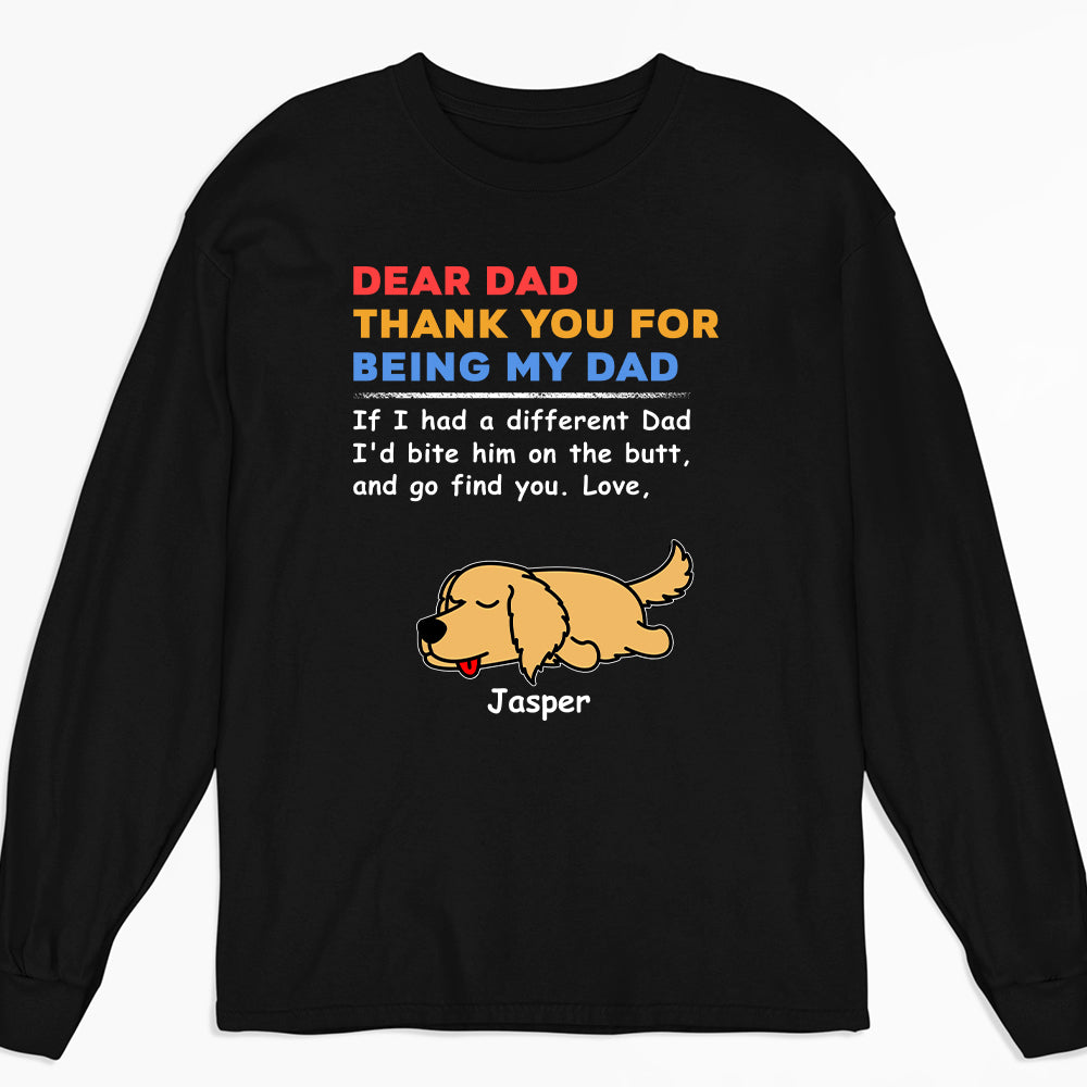 Bite The Butt 2 - Customizable Personalized Long Sleeve Unisex T-shirt for Pet Lovers