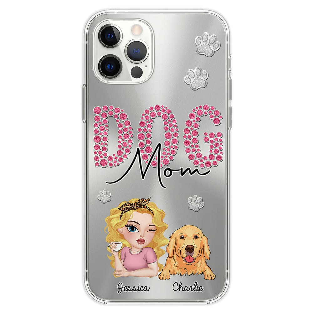 Sparkling Glitter Dog Mom Life - Exquisitely Personalized Custom Phone Case