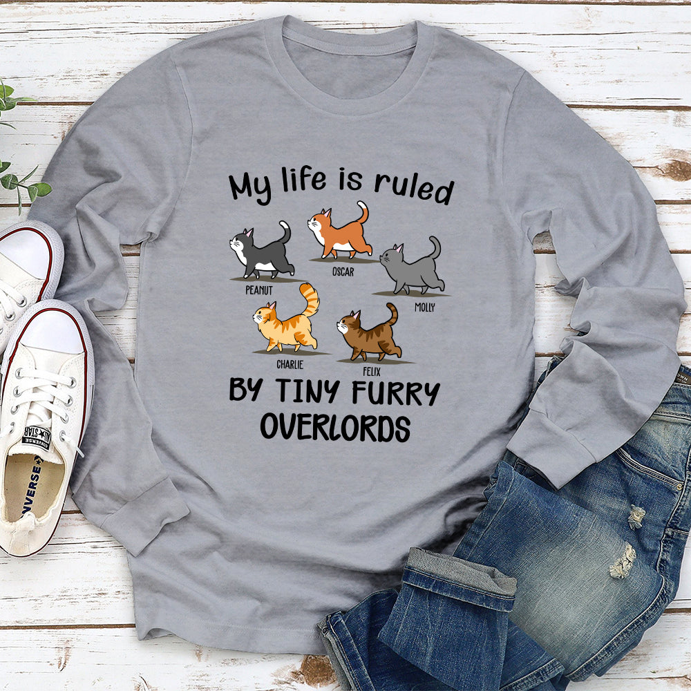 My Life Is Ruled By Cats - Personalized Custom Unisex 6.0 oz Long Sleeve T-shirt