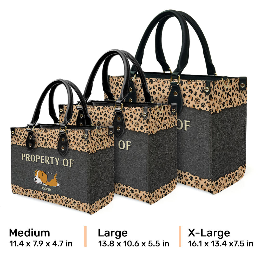 Personalized Custom Leather Handbag - Property Of Your Fur Babies