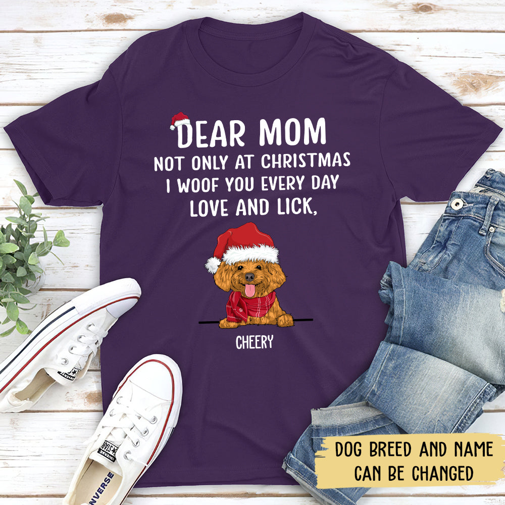 I Woof You Christmas - Customizable Unisex 5.3 oz Personalized T-shirt for Pet Lovers