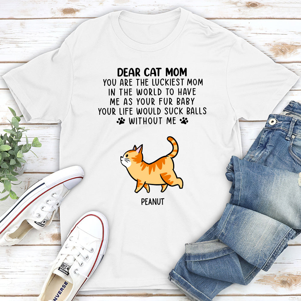 Luckiest Person - Personalized Custom Unisex 5.3 oz T-shirt for Pet Lovers