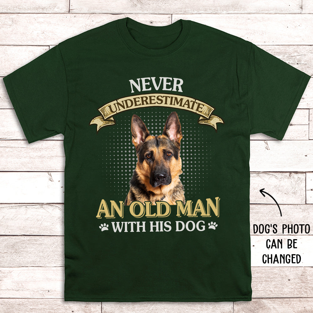 Never Underestimate Old Man - Exclusive Personalized Custom Unisex 5.3 oz T-shirt