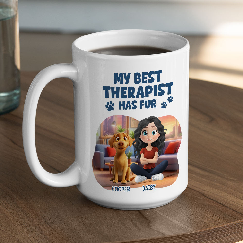 Best Therapist Has Fur - Premium Personalized Custom Coffee Mug for All Beverages
