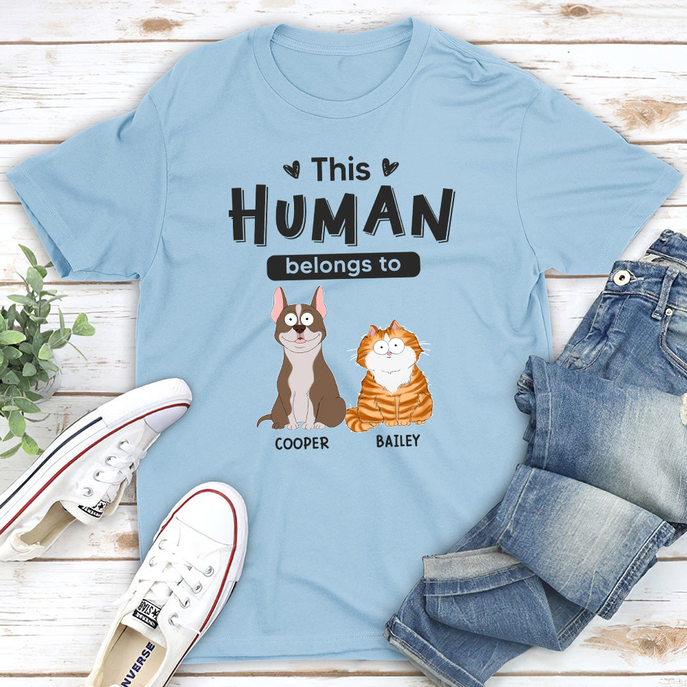 Belongs To Pets - Personalized Custom Premium Men's 4.2 oz T-shirt for Pet Lovers