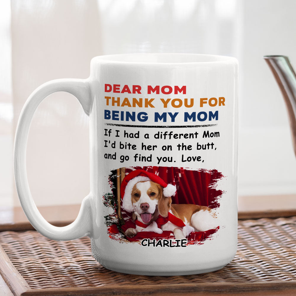Bite The Butt Christmas - Customizable Personalized Coffee Mug for Pet Lovers