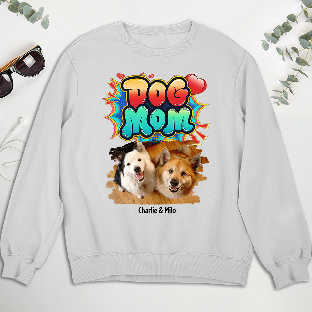 Sweet Personalized Custom Dog Mom Photo Unisex 8.0 oz Sweatshirt - Ideal Gift for Pet Lovers