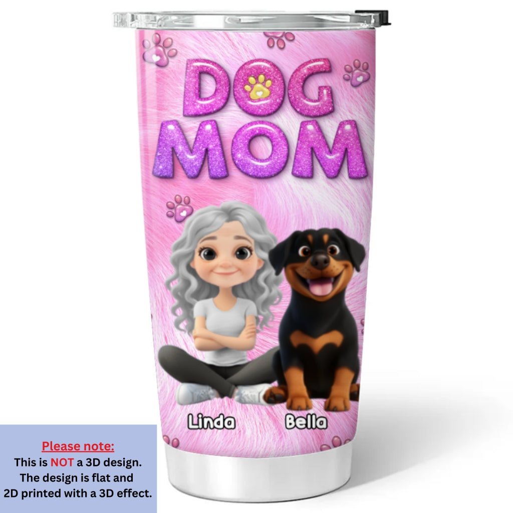 Adorable Personalized Custom 3D Inflated Effect Tumbler for Dog Moms