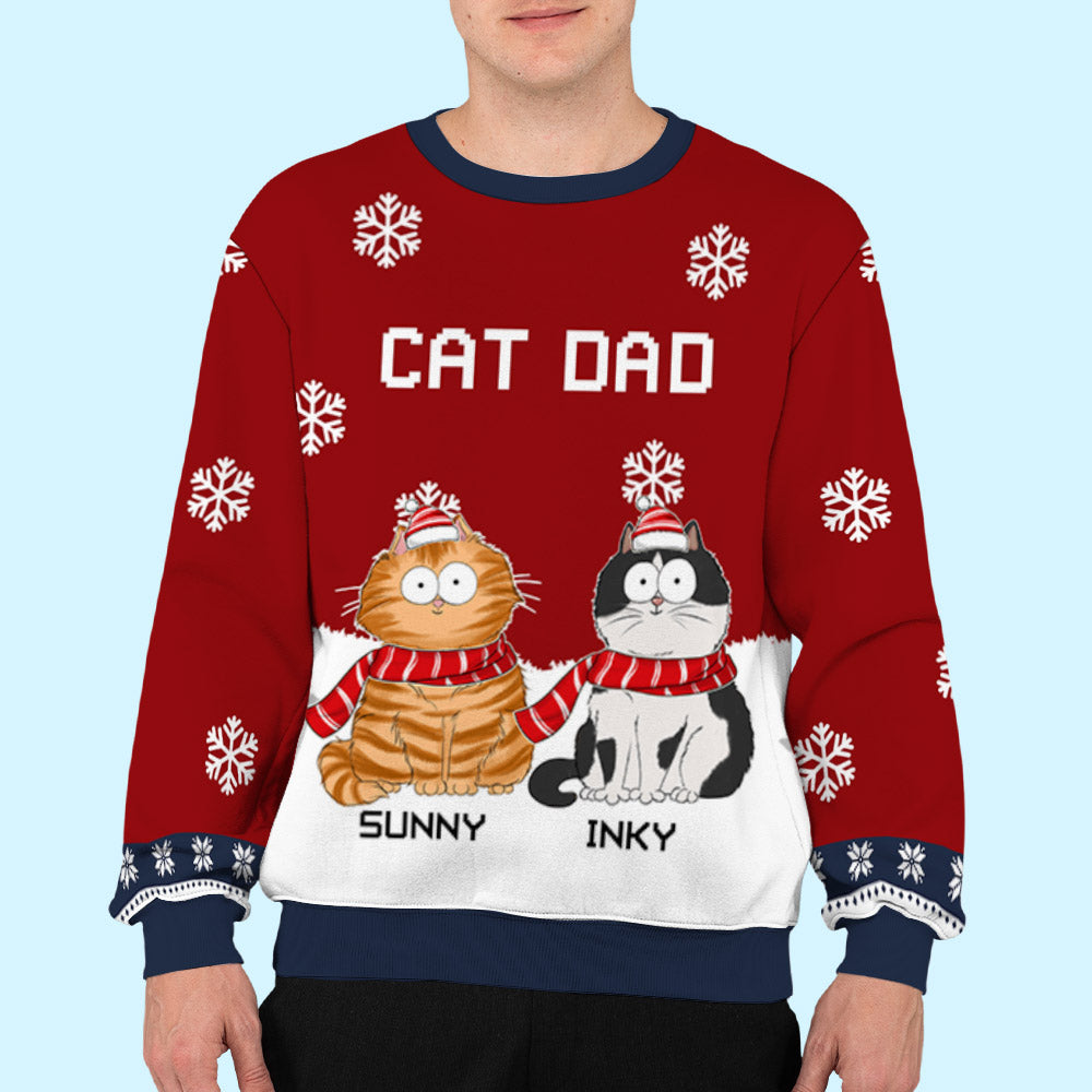 Pets In Winter - Personalized Custom All-Over-Print Unisex 8.8 oz Polyester Blend Sweatshirt