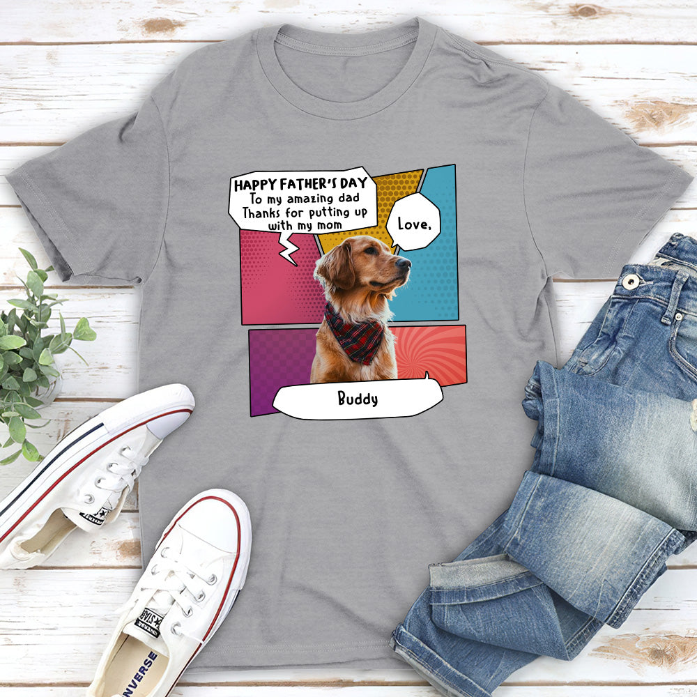Stunning Pop Art Personalized Custom Unisex T-shirt for Amazing Moms and Dads
