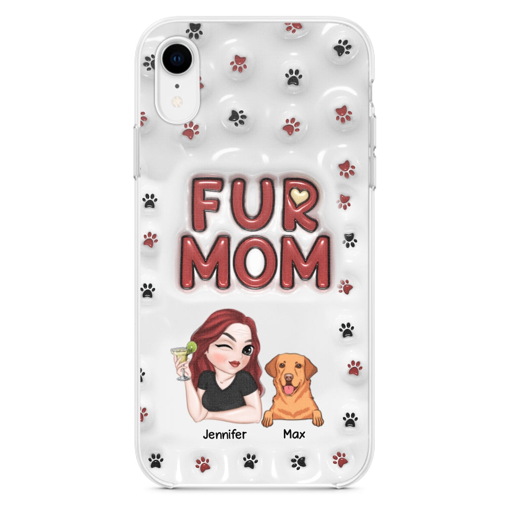 Lovely Fur Mom - Personalized Custom 3D Inflated Effect TPU Phone Case for Smartphones