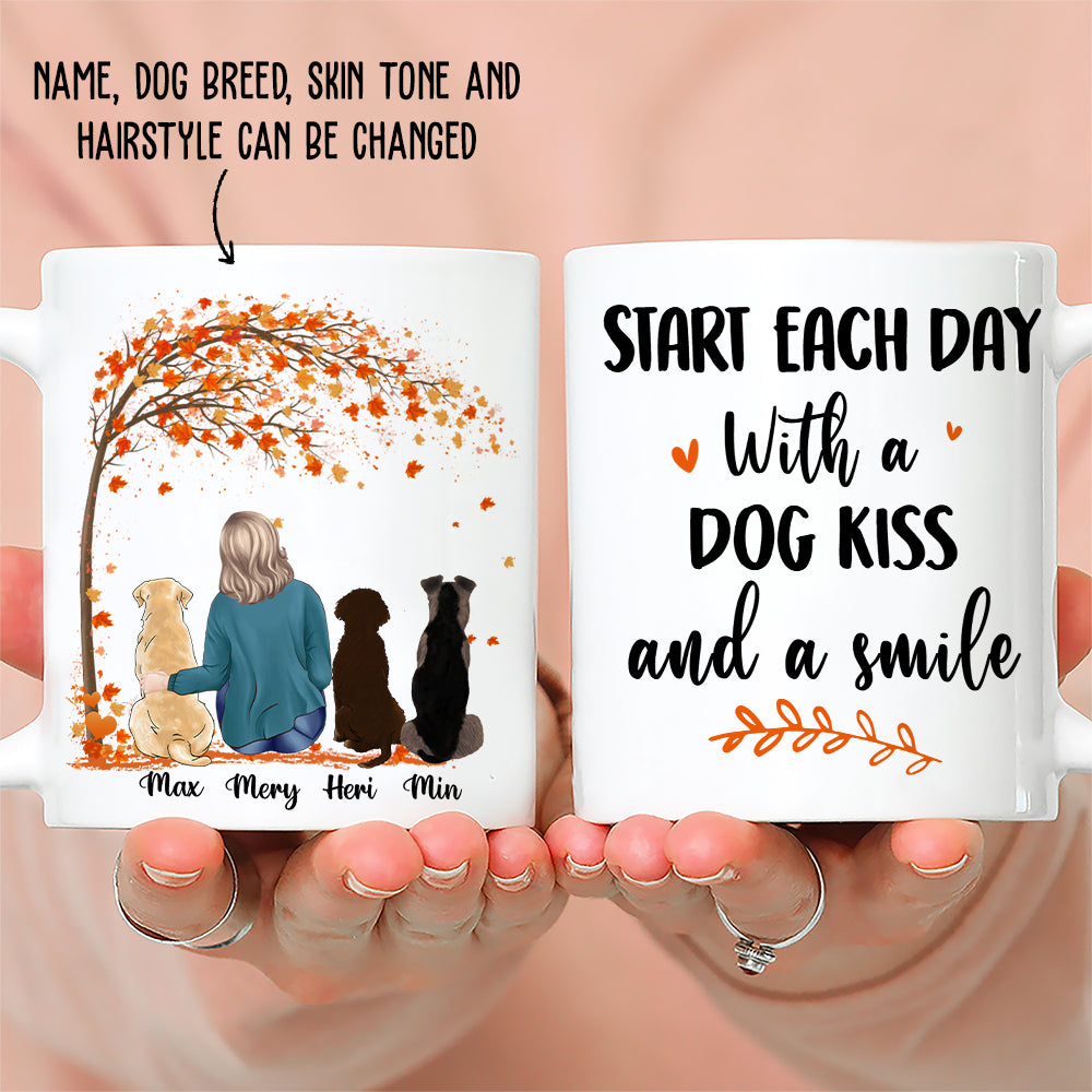 Start Your Day Joyfully with a Dog Kiss, a Smile, and a Personalized Custom Coffee Mug