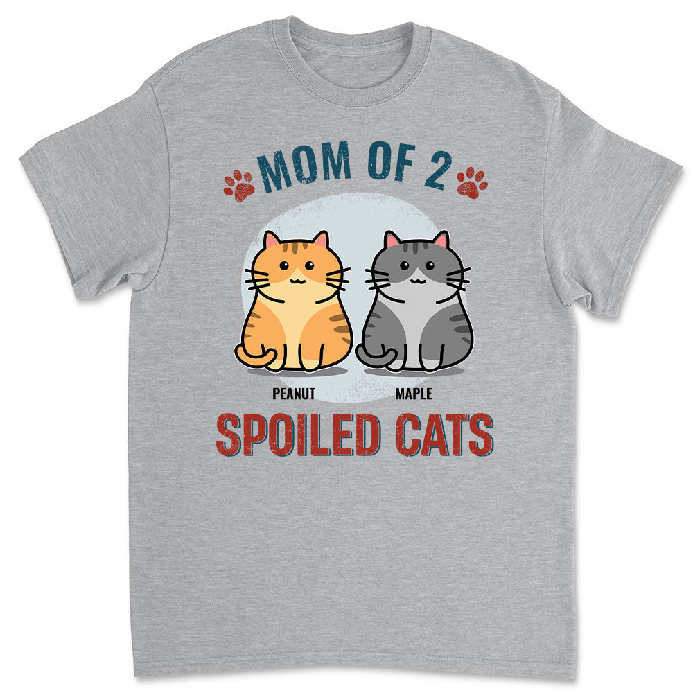 Cat Mom Of Spoiled Kids - Personalized Custom Unisex 5.3 oz T-shirt for Pet Lovers