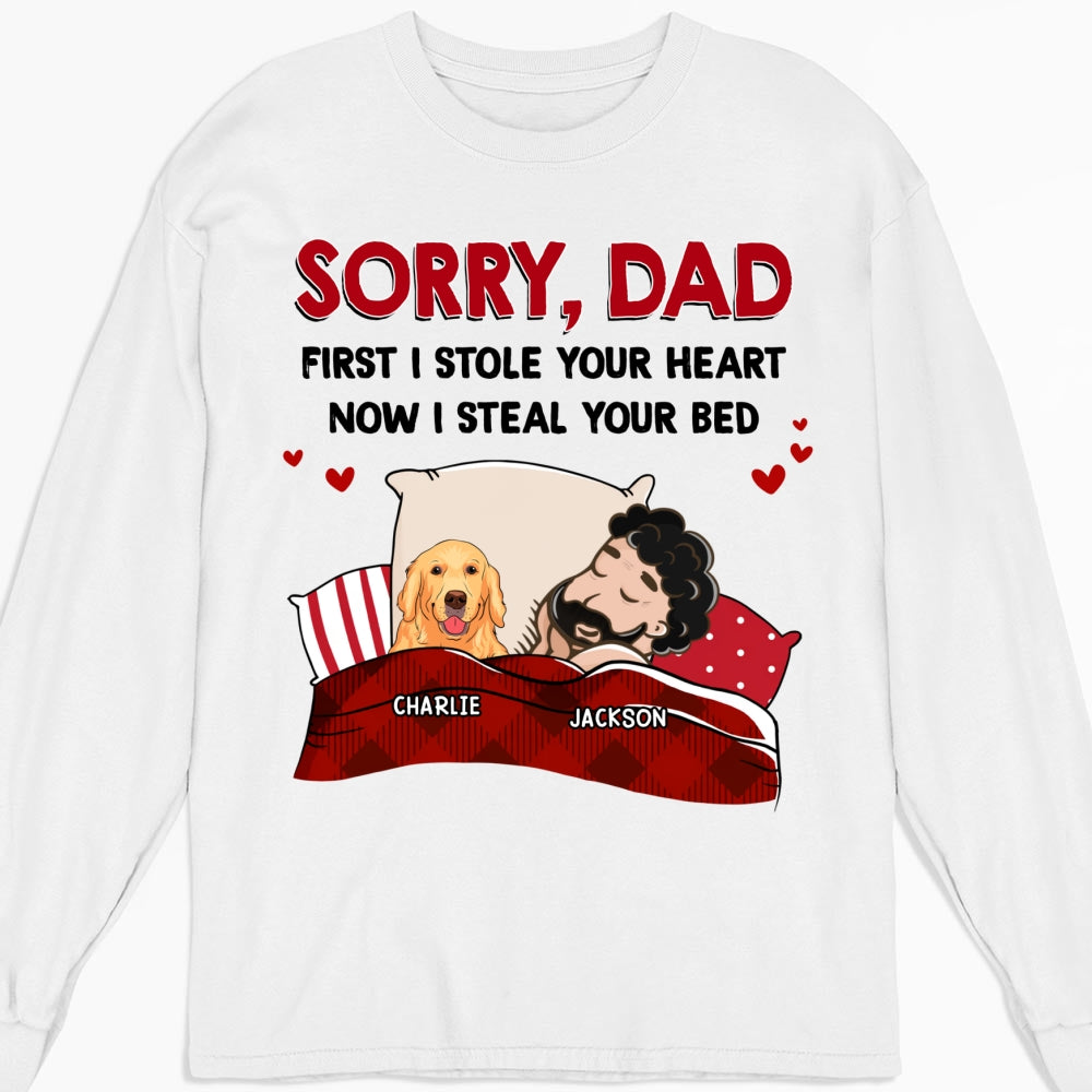 Sorry For Stealing Your Bed - One-of-a-Kind Personalized Custom Long Sleeve Unisex T-shirt for Pet Lovers