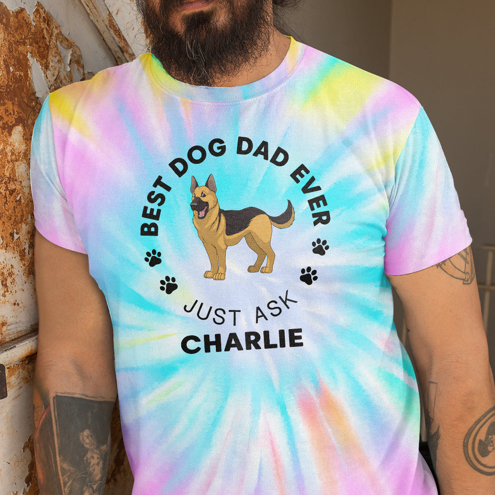 Best Dog Dad Circle - Personalized Custom All-over-print Comfortable Polyester-Spandex T-shirt