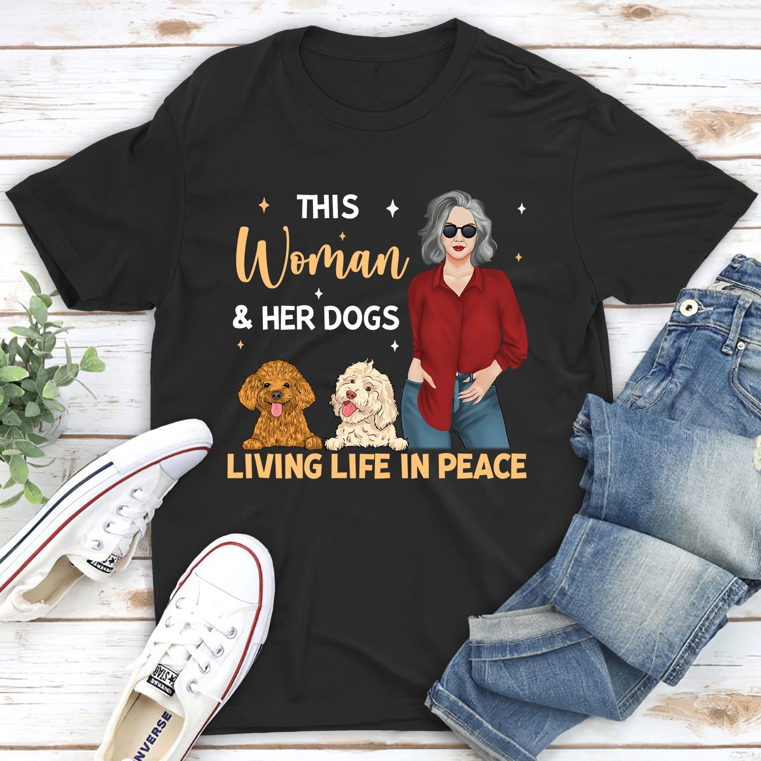 Life In Peace - Personalized Custom Unisex Heavy Cotton 5.3 oz T-shirt for Pet Lovers