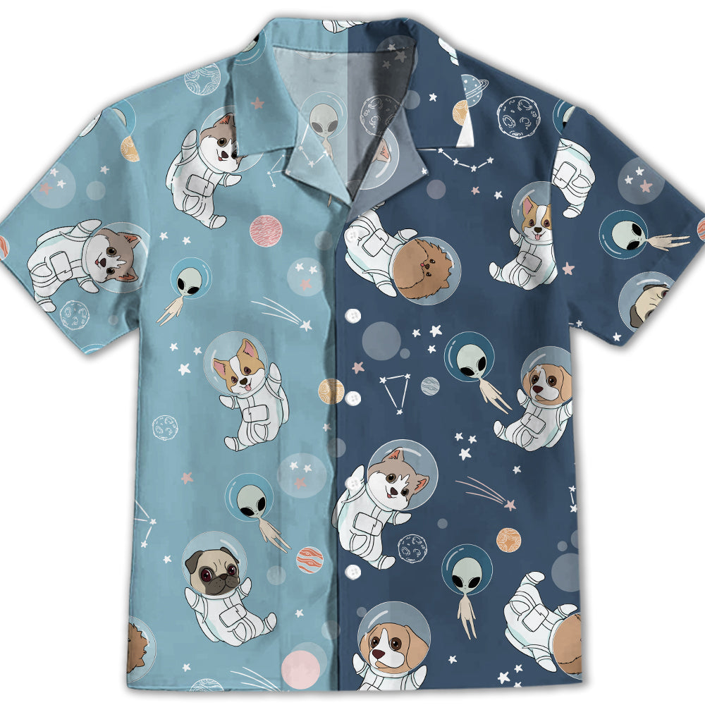 Space Dog 3 - Adorable Kids' Button - up Shirt with Super Cute Pet Theme