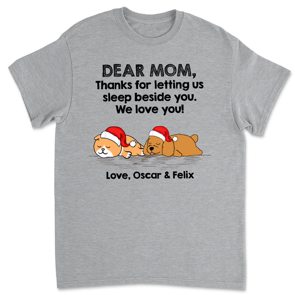 Unique Personalized Custom Unisex Sleep Beside Pet T-shirt