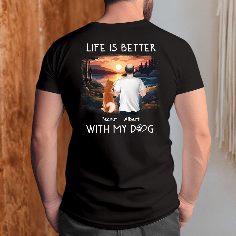 Better With Dogs - Personalized Custom Premium Men's 4.2 oz T-shirt for Pet Lovers