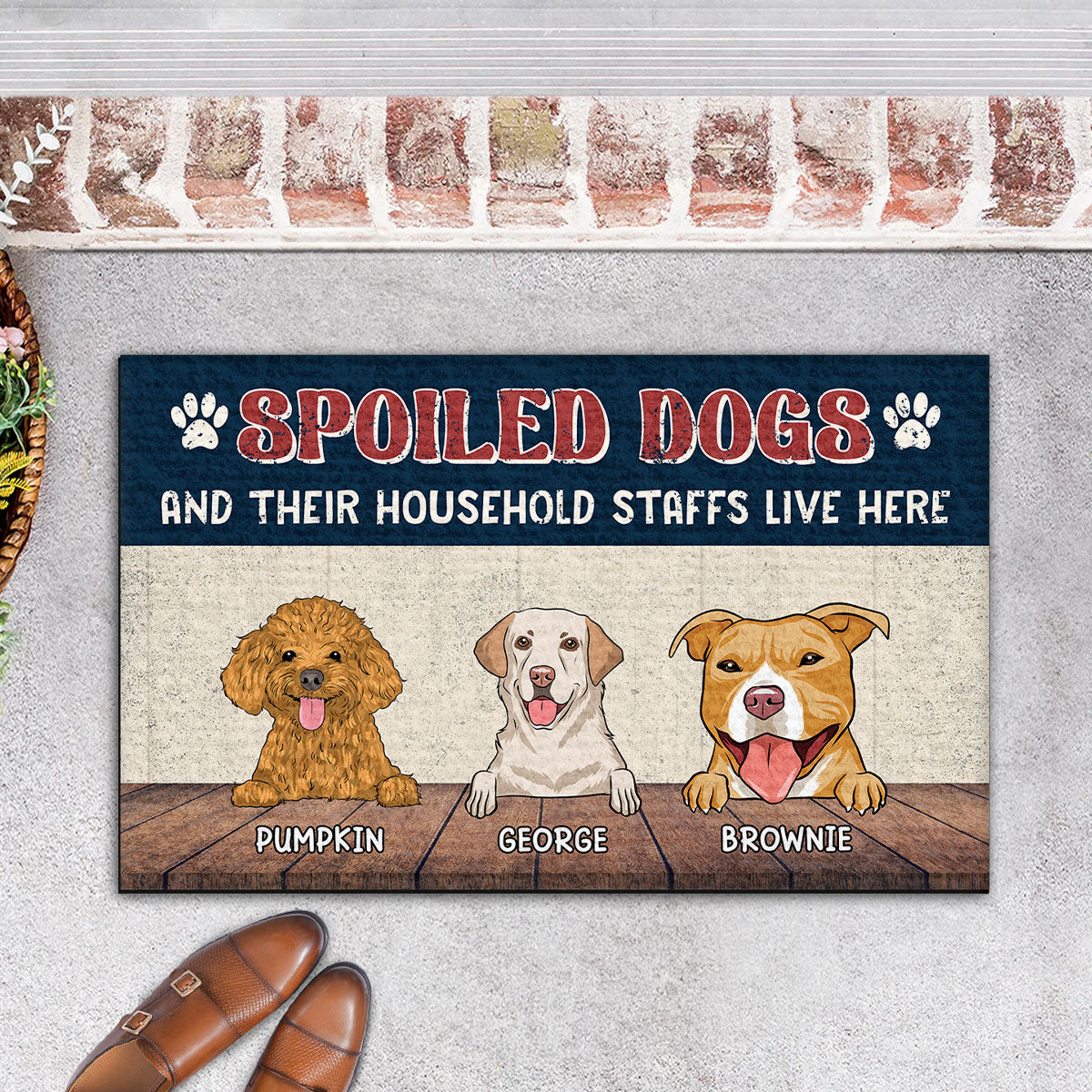 Spoiled Dog - Personalized Custom Doormat with Your Pet's Picture in Multiple Sizes